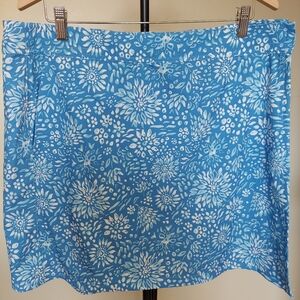 Rip Skirt Wrap Skirt Womens XL Blue White Floral 19"Long Adjustable Beach